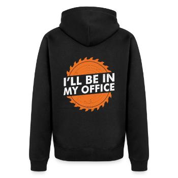 Je serai dans mon bureau Devis de soudage - Veste à capuche bio Premium Unisexe - noir - Dos - Nico (187cm)