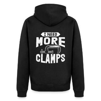 I Need More Clamps - Unisex Premium Organic Zip Hoodie - black - Back - Nico (187cm)