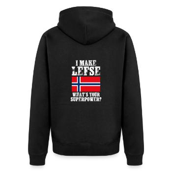 Norwegen - Unisex Premium Bio Zip Hoodie - Schwarz - Hinten - Nico (187cm)