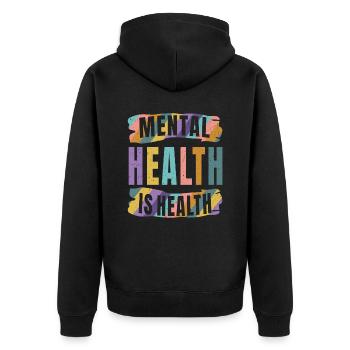 La santé mentale est la santé Éducation à la santé mentale - Veste à capuche bio Premium Unisexe - noir - Dos - Nico (187cm)