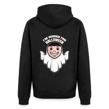 Costume de fantôme Je suis Je Suis Humain Pour Halloween - Veste à capuche bio Premium Unisexe - noir - Dos - Nico (187cm)