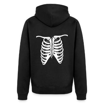 Skeleton Bones Of Torso Rips Costume Halloween - Unisex Premium Organic Zip Hoodie - black - Back - Nico (187cm)