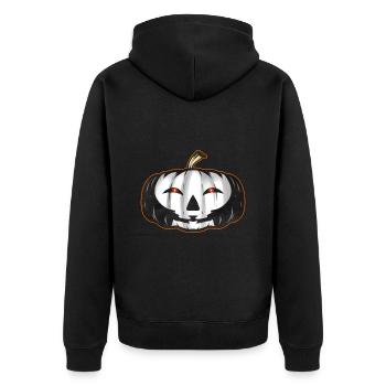 Black Pumpkin With Skull Painting Halloween - Unisex Premium Bio Zip Hoodie - Schwarz - Hinten - Nico (187cm)