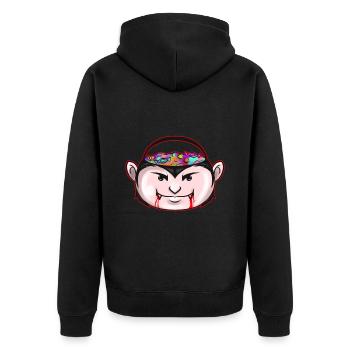 Sweets Bucket Scary Vampire Collecting On - Unisex Premium Bio Zip Hoodie - Schwarz - Hinten - Nico (187cm)