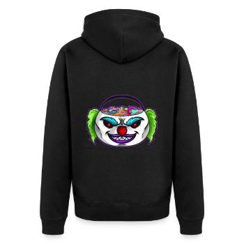 Sweets Bucket Scary Horror Clown Collecting On - Unisex Premium Bio Zip Hoodie - Schwarz - Hinten - Nico (187cm)