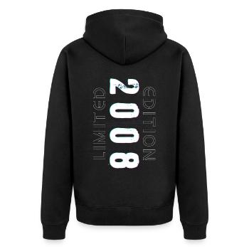 Édition Limitée Année de Naissance 2008 Cadeau Hommes - Veste à capuche bio Premium Unisexe - noir - Dos - Nico (187cm)
