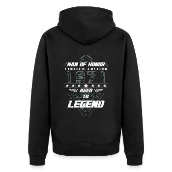 Man of Honor Year of Birth 1971 Camouflage Gift - Unisex Premium Organic Zip Hoodie - black - Back - Nico (187cm)
