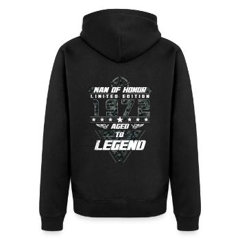 Man of Honor Year of Birth 1972 Camouflage Gift - Unisex Premium Organic Zip Hoodie - black - Back - Nico (187cm)