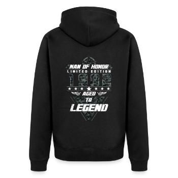 Man of Honor Year of Birth 1982 Camouflage Gift - Unisex Premium Organic Zip Hoodie - black - Back - Nico (187cm)