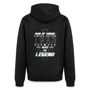 Man of Honor Year of Birth 1983 Camouflage Gift - Unisex Premium Organic Zip Hoodie - black - Back - Nico (187cm)