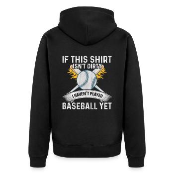 Si ce t-shirt n’est pas sale, je n’ai pas joué au baseball - Veste à capuche bio Premium Unisexe - noir - Dos - Nico (187cm)