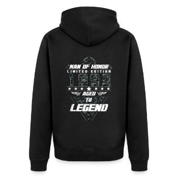 Man of Honor Year of Birth 1993 Camouflage Gift - Unisex Premium Organic Zip Hoodie - black - Back - Nico (187cm)