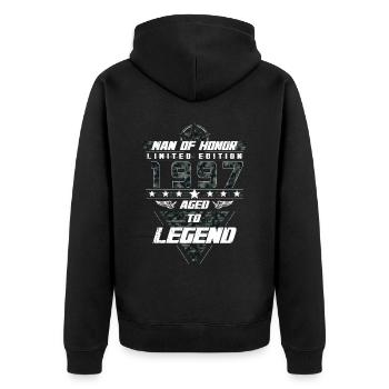 Man of Honor Year of Birth 1997 Camouflage Gift - Unisex Premium Organic Zip Hoodie - black - Back - Nico (187cm)