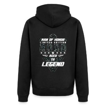 Man of Honor Year of Birth 2000 Camouflage Gift - Unisex Premium Organic Zip Hoodie - black - Back - Nico (187cm)