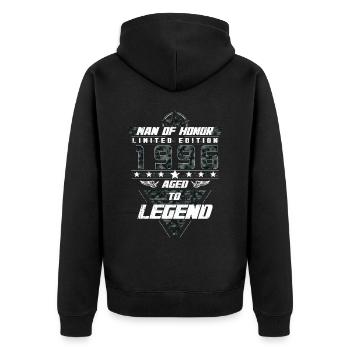Man of Honor Year of Birth 1996 Camouflage Gift - Unisex Premium Organic Zip Hoodie - black - Back - Nico (187cm)