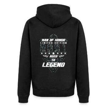Man of Honor Year of Birth 2001 Camouflage Gift - Unisex Premium Organic Zip Hoodie - black - Back - Nico (187cm)