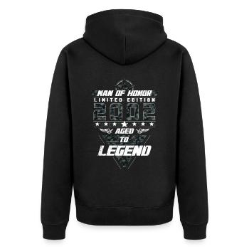 Man of Honor Geburtsjahr 2002 Camouflage Geschenk - Unisex Premium Bio Zip Hoodie - Schwarz - Hinten - Nico (187cm)