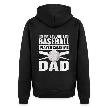 My Favorite Baseball Player Calls Me Dad Baseball - Unisex Premium Bio Zip Hoodie - Schwarz - Hinten - Nico (187cm)