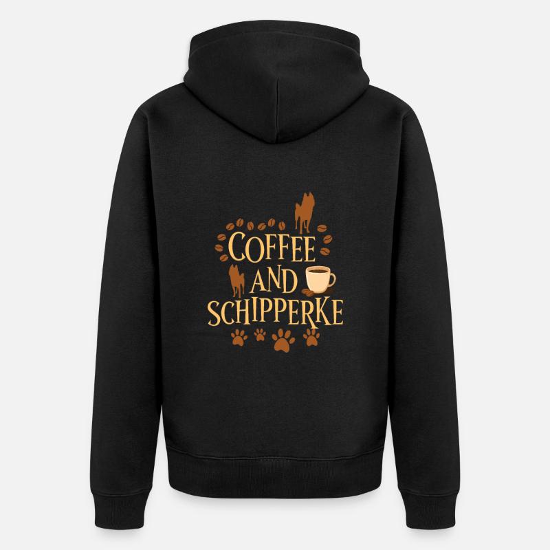 Café et Schipperke - Veste à capuche bio Premium Unisexe - noir