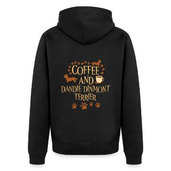 Café et Dandie Dinmont Terrier - Veste à capuche bio Premium Unisexe - noir - Dos - Nico (187cm)