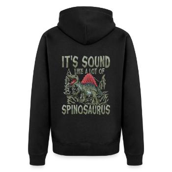 It's Sound Like A Lot Of Spinosaurus - Unisex Premium Bio Zip Hoodie - Schwarz - Hinten - Nico (187cm)