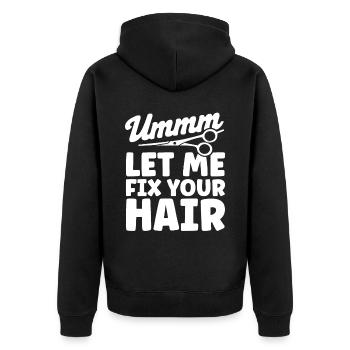 Coiffeur Disant Cadeau Salon de coiffure Coiffeur - Veste à capuche bio Premium Unisexe - noir - Dos - Nico (187cm)