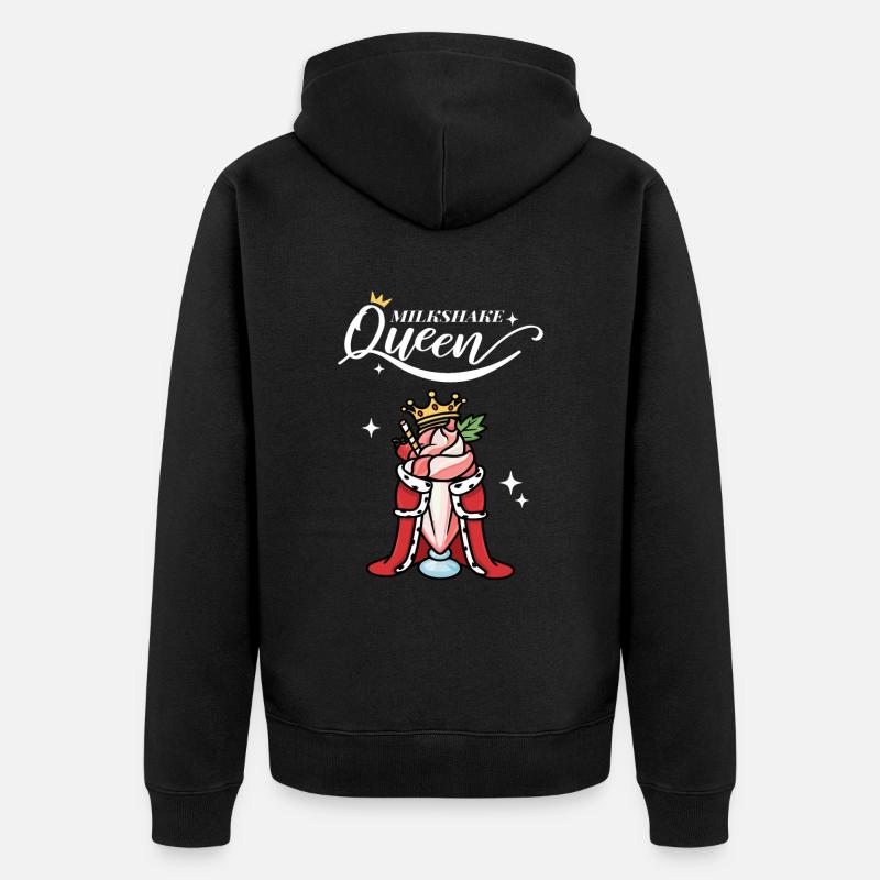 Milkshake Queen Milkshake Milchshake - Unisex Premium Bio Zip Hoodie - Schwarz
