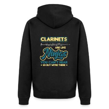 Les clarinettes sont comme des ninjas Marching Band - Veste à capuche bio Premium Unisexe - noir - Dos - Nico (187cm)