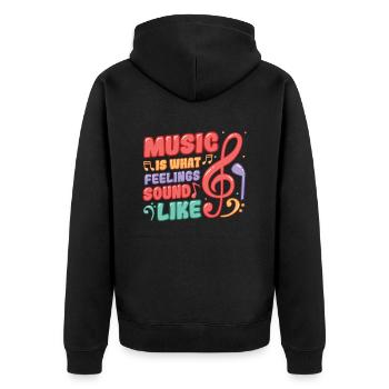 Musik Ist Das, Wonach Gefühle Klingen - Unisex Premium Bio Zip Hoodie - Schwarz - Hinten - Nico (187cm)
