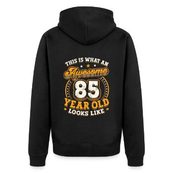 Voici à quoi ressemble un grand homme de 85 ans. - Veste à capuche bio Premium Unisexe - noir - Dos - Nico (187cm)