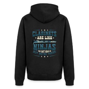 Les clarinettes sont comme des ninjas Marching Band - Veste à capuche bio Premium Unisexe - noir - Dos - Nico (187cm)