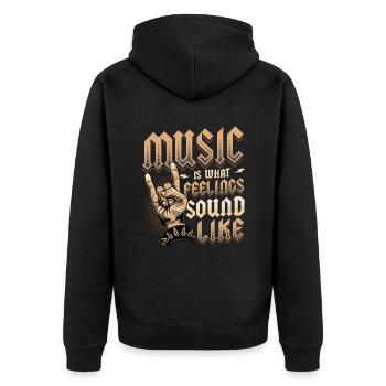 Musik Ist, Was Gefühle Wie Rock And Roll Klingen - Unisex Premium Bio Zip Hoodie - Schwarz - Hinten - Nico (187cm)