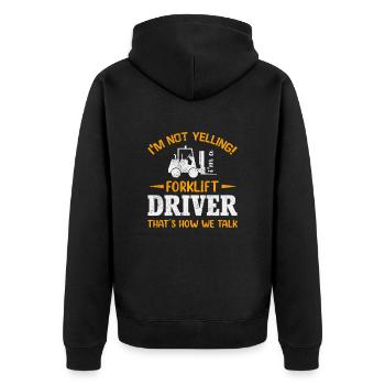 Conducteur de chariot élévateur Chariot élévateur Cadeau de chariot élévateur - Veste à capuche bio Premium Unisexe - noir - Dos - Nico (187cm)