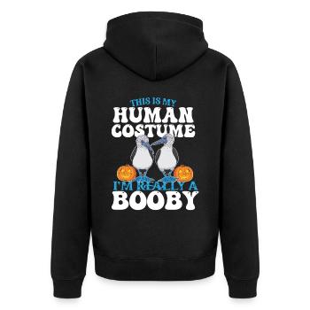 Human Costume I'm really a Booby Bird Halloween - Unisex Premium Organic Zip Hoodie - black - Back - Nico (187cm)
