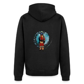 Fire brigade - Unisex Premium Organic Zip Hoodie - black - Back - Nico (187cm)