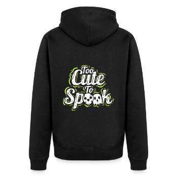 Too Cute To Spook Costume Ghosts Halloween - Unisex Premium Bio Zip Hoodie - Schwarz - Hinten - Nico (187cm)