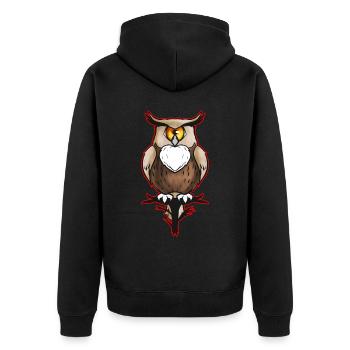 One Eyes Owl Looking At You Halloween - Unisex Premium Organic Zip Hoodie - black - Back - Nico (187cm)