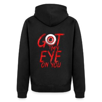 Scary Got My Eye On You Halloween - Unisex Premium Organic Zip Hoodie - black - Back - Nico (187cm)