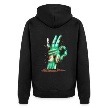 Main de zombie hors de la tombe montrant un excellent signe - Veste à capuche bio Premium Unisexe - noir - Dos - Nico (187cm)
