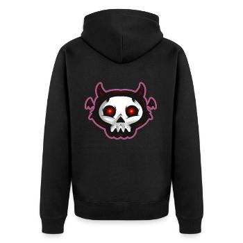 Cute Kawaii Flying Monster Skull Paint Face Wings - Unisex Premium Bio Zip Hoodie - Schwarz - Hinten - Nico (187cm)