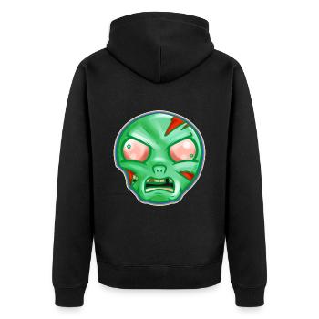 Kawaii Green Zombie Étrange Halloween - Veste à capuche bio Premium Unisexe - noir - Dos - Nico (187cm)