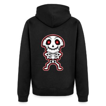 Cute Kawaii Chibi Skeleton Halloween - Unisex Premium Organic Zip Hoodie - black - Back - Nico (187cm)