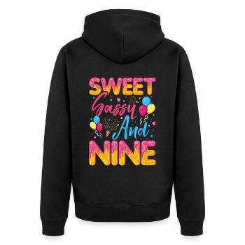 Sweet Sassy And Nine saupoudre un délicieux beignet - Veste à capuche bio Premium Unisexe - noir - Dos - Nico (187cm)