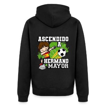 Ascendido A Hermana Mayor Fußballspieler - Unisex Premium Bio Zip Hoodie - Schwarz - Hinten - Nico (187cm)