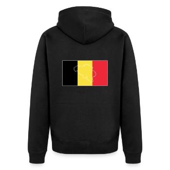 Drapeau de la Belgique - Veste à capuche bio Premium Unisexe - noir - Dos - Nico (187cm)