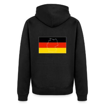Germany Flag - Unisex Premium Organic Zip Hoodie - black - Back - Nico (187cm)