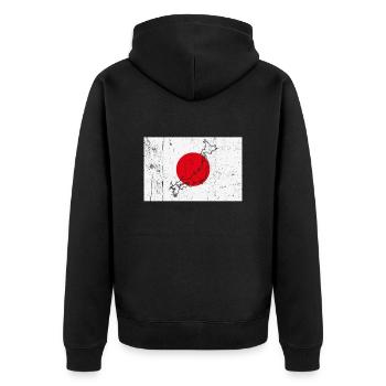 Drapeau du Japon - Veste à capuche bio Premium Unisexe - noir - Dos - Nico (187cm)