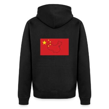 Drapeau de la Chine - Veste à capuche bio Premium Unisexe - noir - Dos - Nico (187cm)