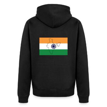 Drapeau de l’Inde - Veste à capuche bio Premium Unisexe - noir - Dos - Nico (187cm)