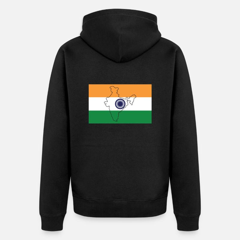 Drapeau de l’Inde - Veste à capuche bio Premium Unisexe - noir